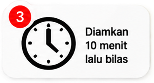 3. Diamkan 10 menit lalu bilas